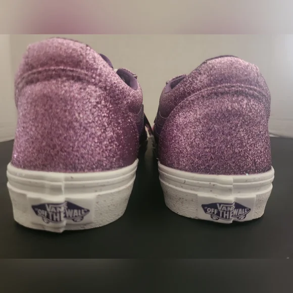 Vans Purple Low-Top Sneakers Glitter Finish - Picture 3 of 7